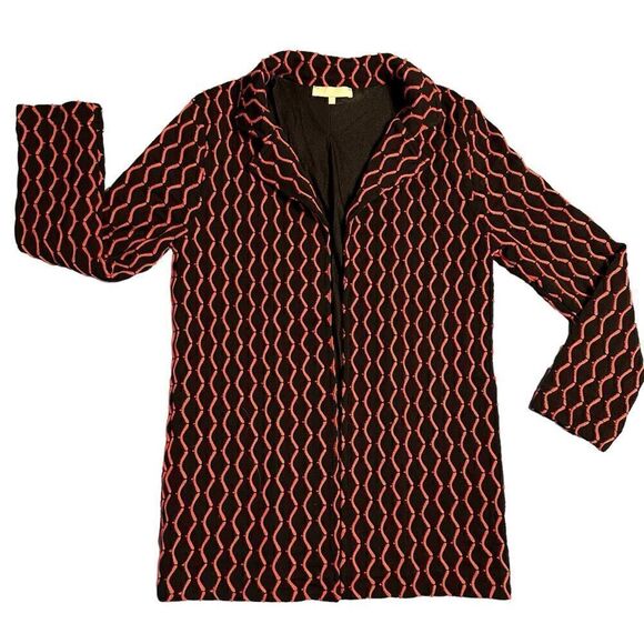 Knitss black and orange Morgan Virgin Wool Jersey knit jacket size Small - Picture 10 of 14